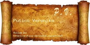 Putics Veronika névjegykártya